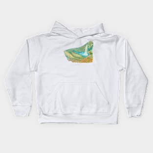 Emerald colored waterfall Kids Hoodie